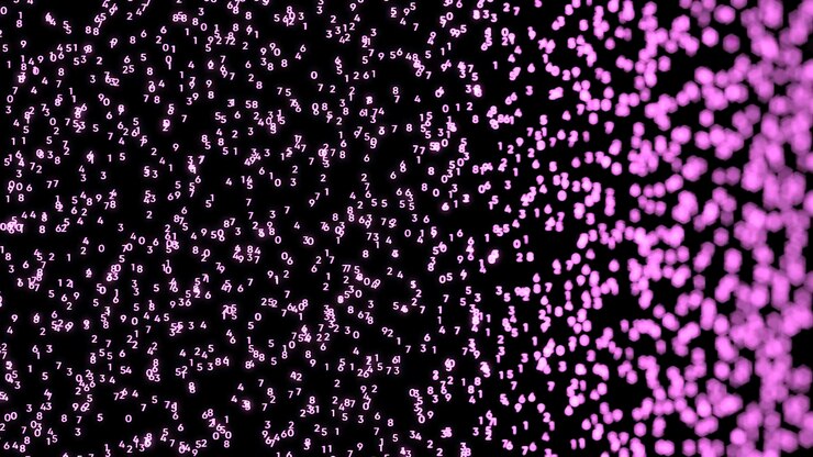 Foto números caóticos digitales en animación de fondo negro amplia variedad de números brillantes de forma aleatoria