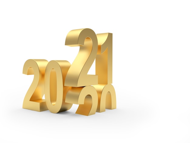 Los números dorados de año nuevo cambian de 2020 a 2021