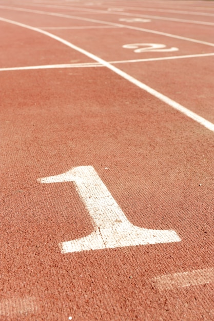 Números na pista de corrida, um 1 para o vencedor