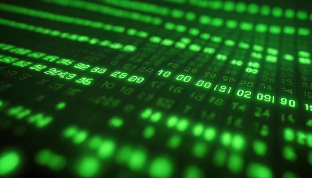 números verdes sobre un fondo verde con los números 0 y 0