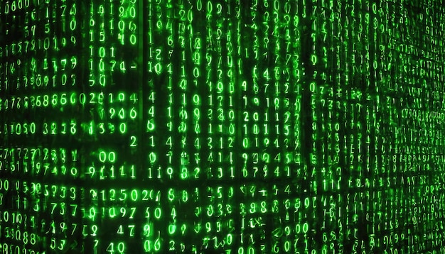 números verdes sobre un fondo verde