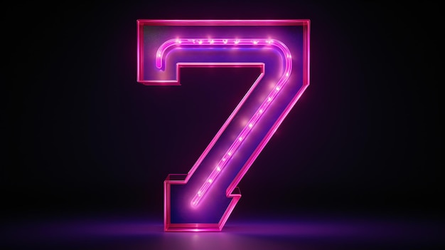 Nummer 7 Alphabet Neon-Retro