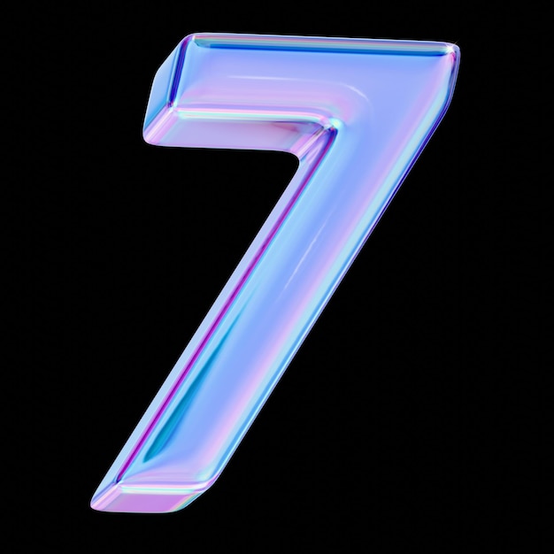 Nummer 7 im chromatischen 3D-Stil