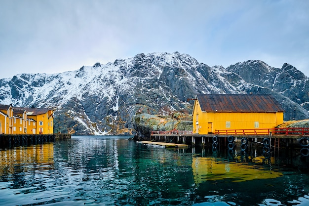 Nusfjord Fischerdorf in Norwegen