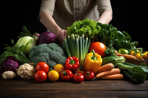 Nutricionista aconselha paciente com frutas e legumes saudáveis