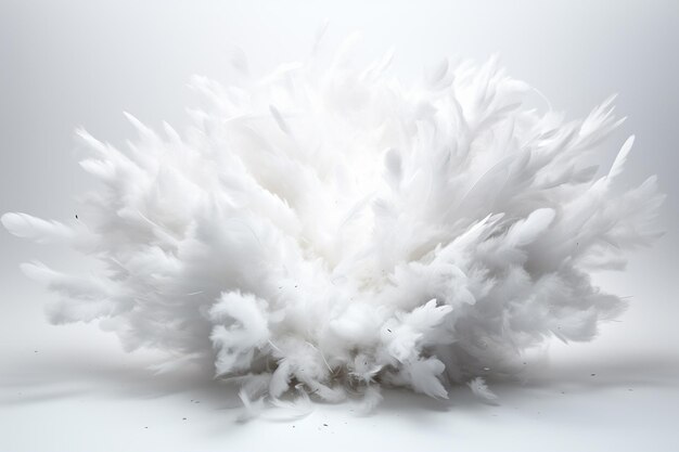 Nuvem branca de fumaça isolada em fundo branco renderização 3D