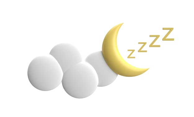 nuvem branca lua cor amarela laranja zzzz fundo branco isolado papel de parede ícone símbolo dicut sig