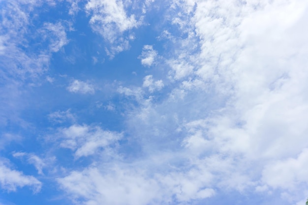 Nuvem de algodão branco e espaço do céu azul brilhante