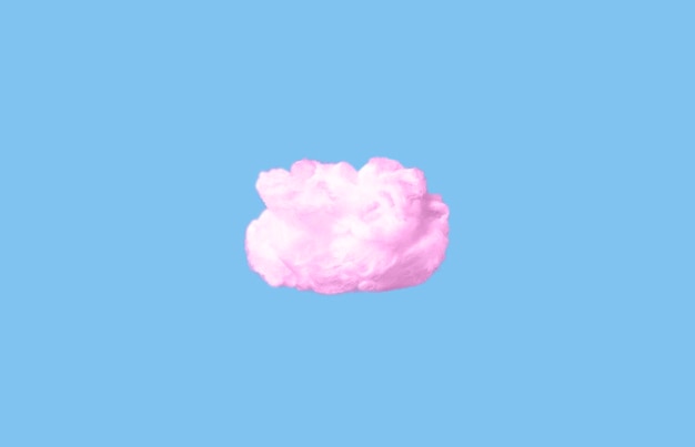Nuvem de algodão rosa no céu azul meteorologia meteorológica ou conceito de sonho e fantasia em surr