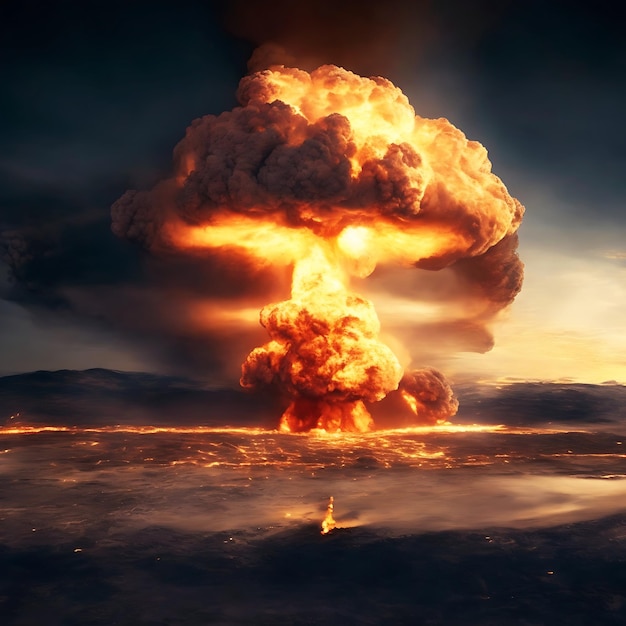 Nuvem de cogumelo de explosão nuclear Generative Ai