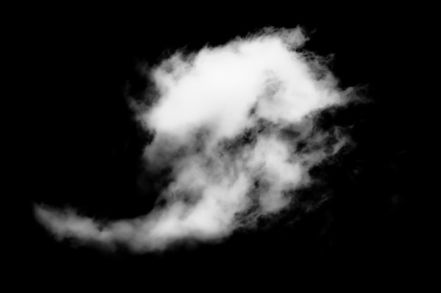 Nuvem de fumaça branca isolada no fundo preto