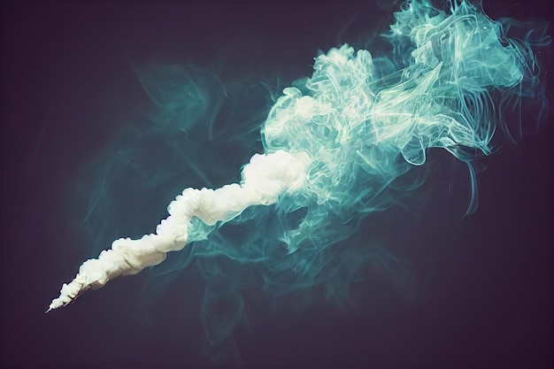 Nuvem de sonho extravagante de vapor de fumaça verde abstrata