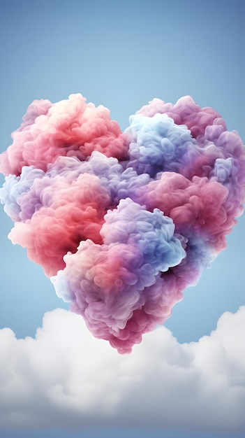 Foto nuvem em forma de coração ai papel de parede
