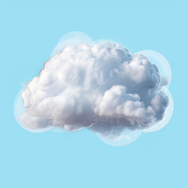 Nuvem realista isolada em fundo branco