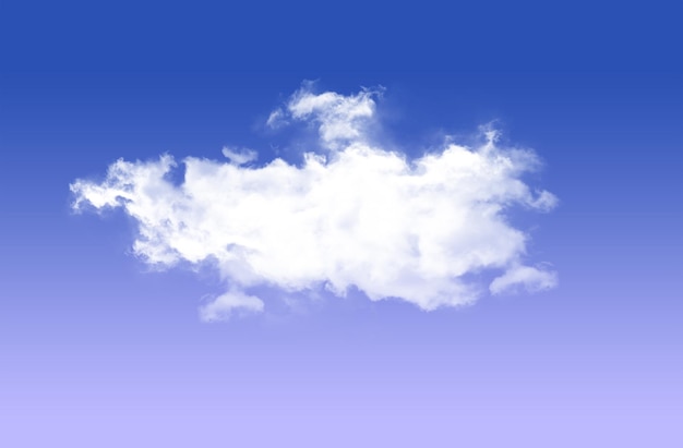 Foto nuvem única sobre fundo azul