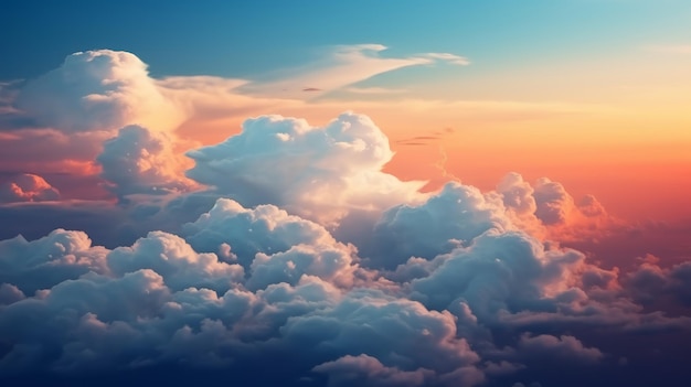 Nuvens brancas dramáticas contra um fundo de céu azul