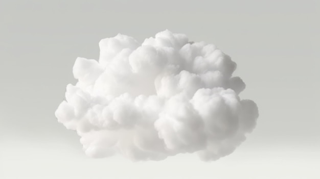 Nuvens brancas isoladas no fundo branco IA generativa