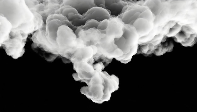 nuvens brancas ou fumaça isoladas em fundo preto