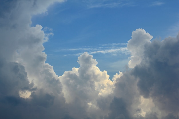 Nuvens cinzentas no céu antes da chuva