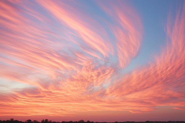 Foto nuvens cirrocumulus onduladas criando padrões no céu