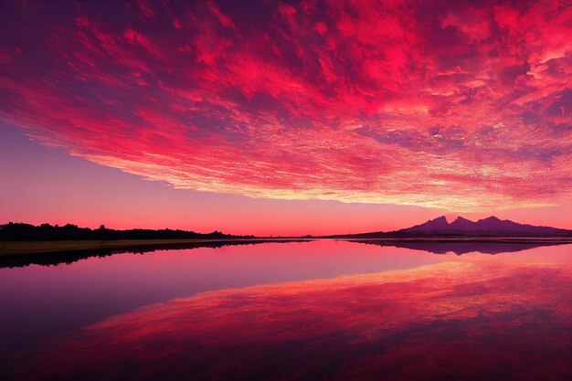 Nuvens cor de rosa amanhecem céu dramático paisagem atmosférica