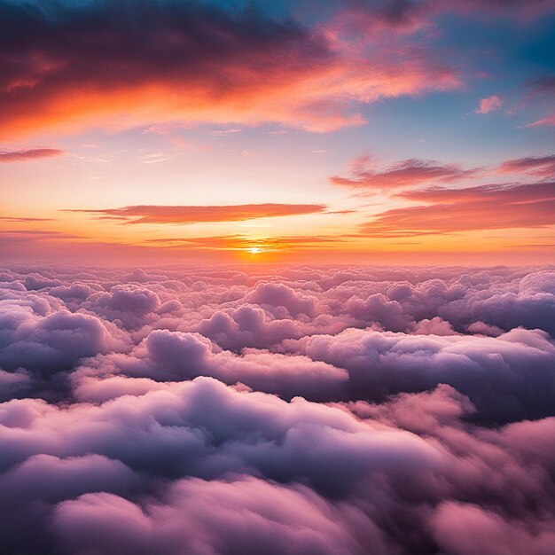 Foto nuvens de fundo e textura do céu espantoso céu e nuvens de cima ao pôr-do-sol