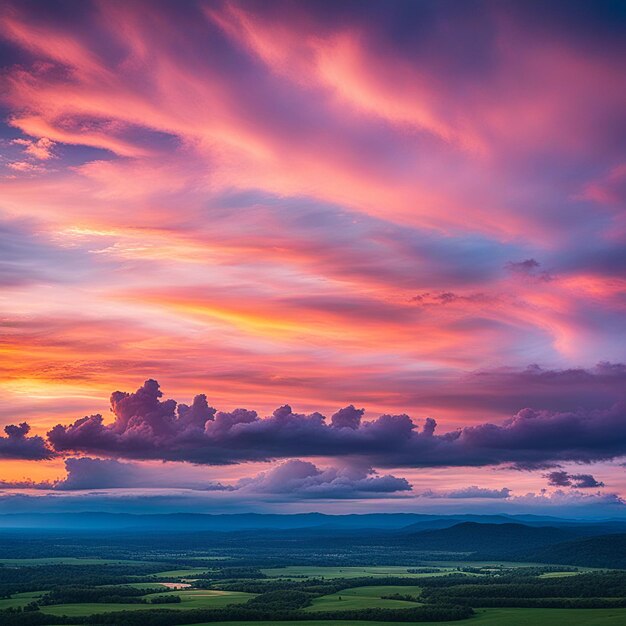 Foto nuvens de fundo e textura do céu espantoso céu e nuvens de cima ao pôr-do-sol