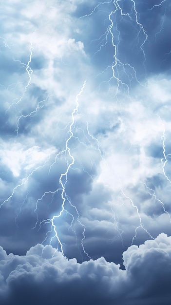 Foto nuvens de tempestade com relâmpagos isolados em fundo branco