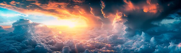nuvens dinâmicas da atmosfera a beleza do nascer do sol sobre a terra a ciência da meteorologia e pesquisa climática