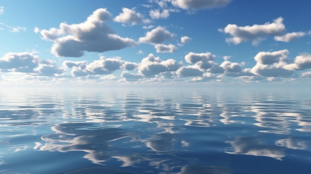 Nuvens e céu no oceano