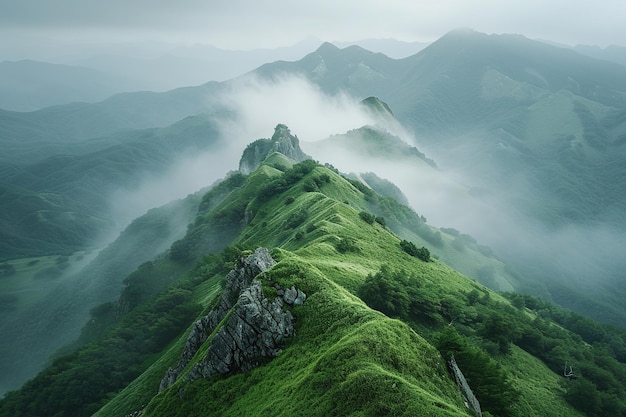 Foto nuvens e névoas do monte huangshan