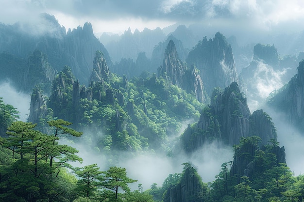 Nuvens e névoas do Monte Huangshan