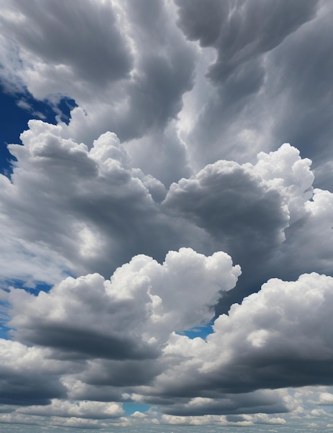 Foto nuvens em diferentes formas, textura e padrões do fundo do céu