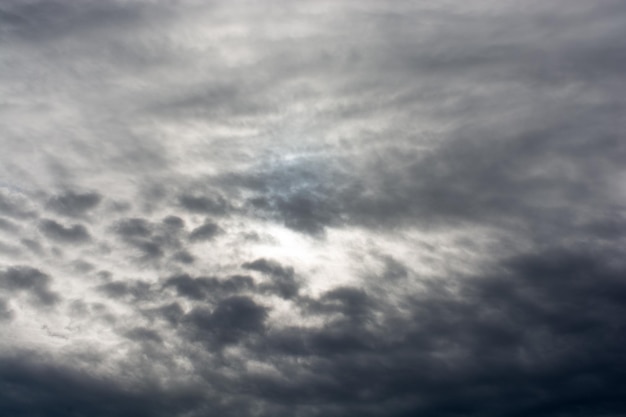 Nuvens escuras e cinzentas encontradas no céu