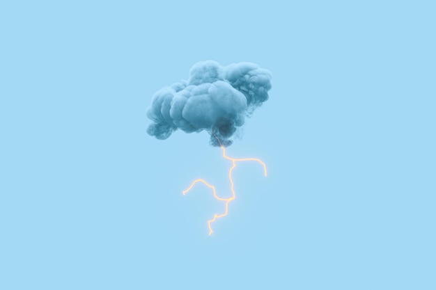 Nuvens escuras e previsão do tempo relâmpago renderização 3d