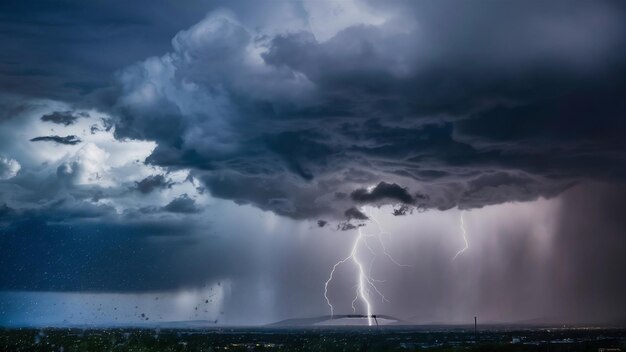 Foto nuvens escuras em tempestade antes de chuva forte