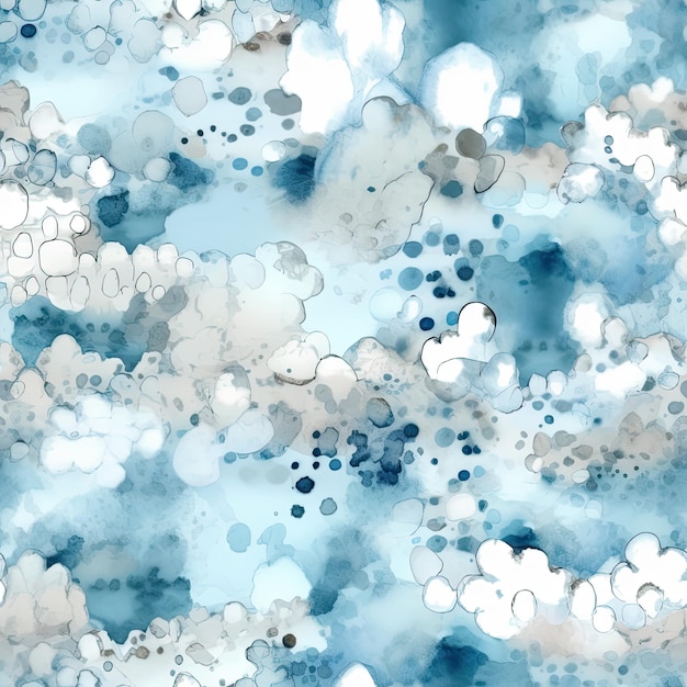 Nuvens Fundo floral scrapbooking aquarela moldura design sem costura