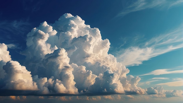 Nuvens majestosas num céu azul