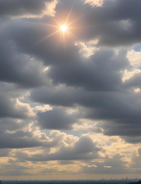 nuvens realistas com luz solar