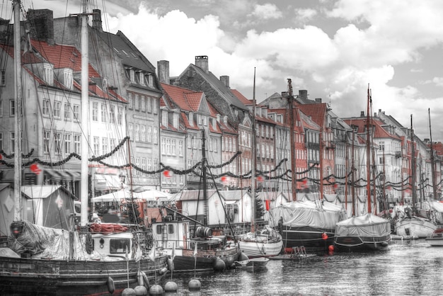 Nyhavn é o antigo porto de copenhague