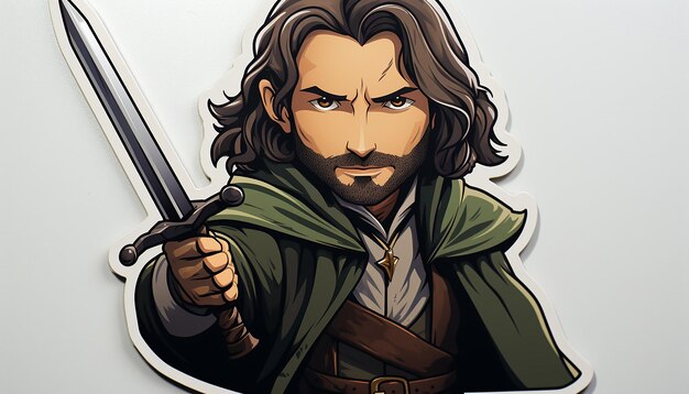 O adesivo de Aragorn do Senhor dos Anéis