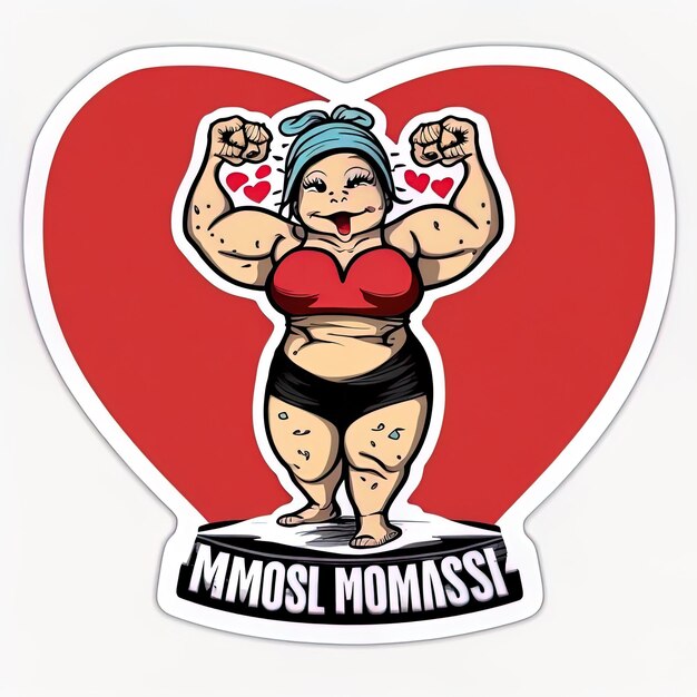 O adesivo de fitness das mães musculosas mostra o teu amor