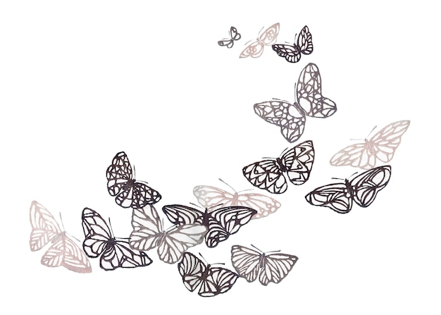 "O adesivo png ""Butterfly"" é um desenho vintage castanho de fundo transparente, melhorado digitalmente a partir da nossa própria cópia original de ""Cho Senshu: Mil Borboletas"" (1904), de Kamisaka Sekka."