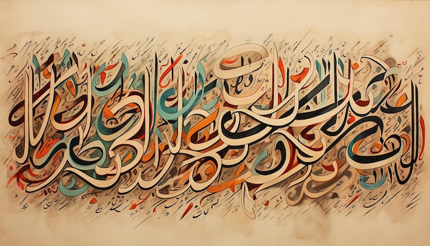 o alfabeto árabe escrito à mão num papel antigo