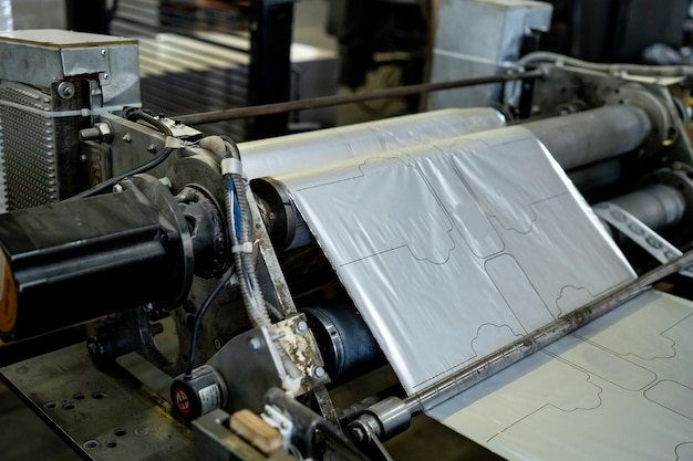 O alimentador da máquina de impressão offset transfere o papel metálico através da mesa de alimentação para a fábrica da unidade de impressão