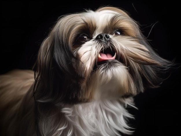 O animado Shih Tzu se envolvendo na brincadeira