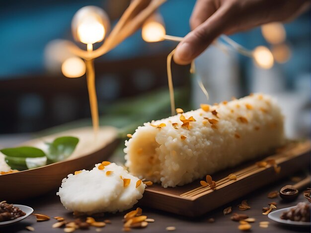 O aniversário do Profeta Maomé iluminado com luzes familiares Felicidade e festas deliciosas