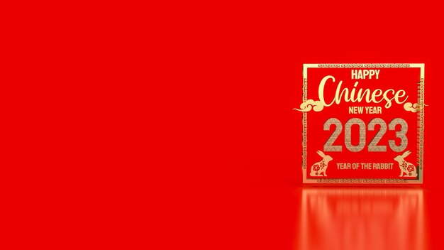 O ano novo chinês 2023 ano da renderização em 3d de coelho