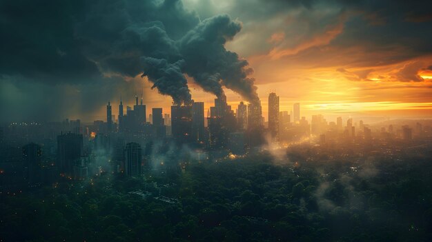 O aquecimento global A tempestade de consequências desencadeada pelas emissões de carbono Projetos de tempestades de carbono