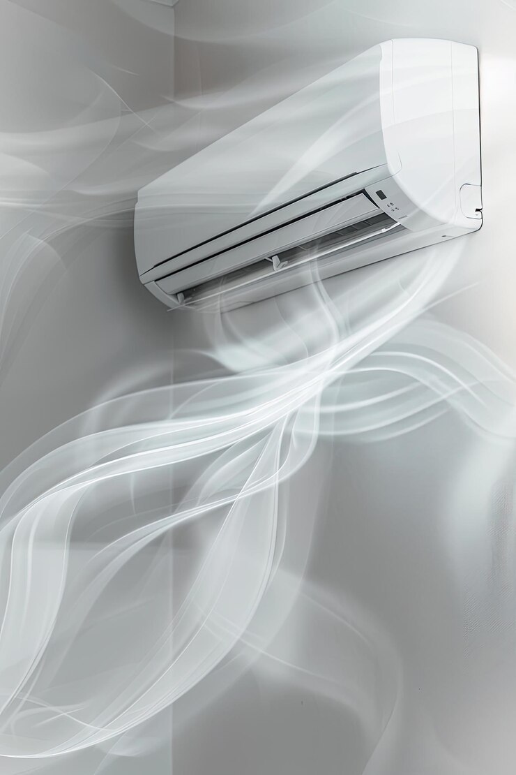 O ar condicionado sopra uma corrente fria de ar foco seletivo